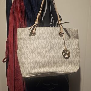 Michael Kors Monogram Cream Tote
